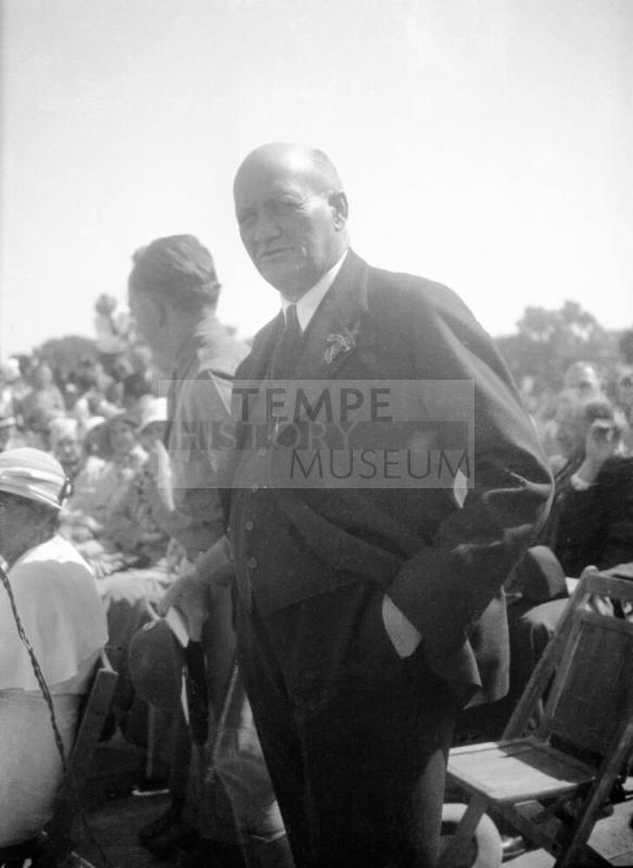 Negative - Governor Moeur during Dedication of Tempe, Mill Ave Bridge, c. 1933