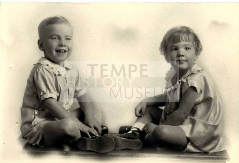 Studio Photo of Thelma (Cummins) Ellis' Twins, Edward and Marcella