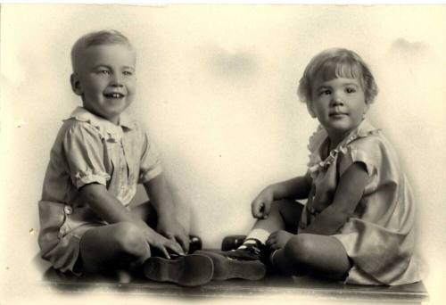 Studio Photo of Thelma (Cummins) Ellis' Twins, Edward and Marcella