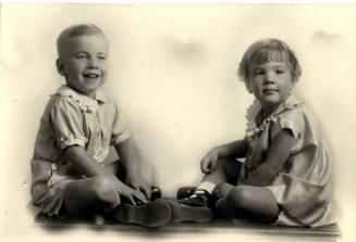 Studio Photo of Thelma (Cummins) Ellis' Twins, Edward and Marcella