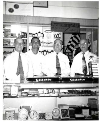 Four of the Laird Brothers at Clyde's New Store
