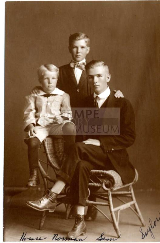 Portrait of Horace, Norman, and Sam Saylor