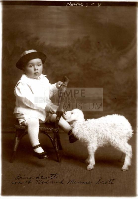 Photo of Laird Scott Baby with Lamb