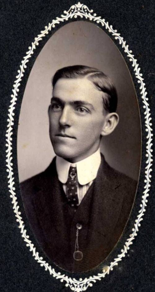 Black and White Oval Portrait of William E Laird