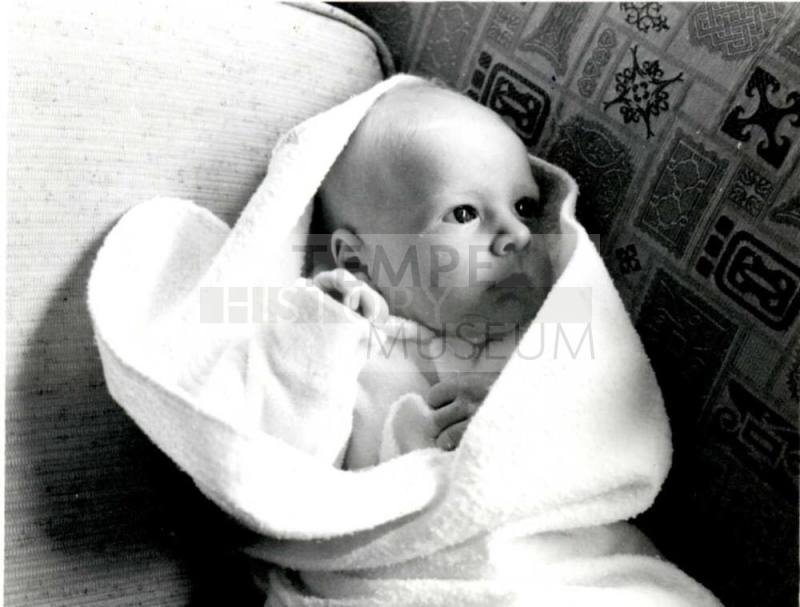 Photo of Danny, Judy's son, wrapped inside a blanket