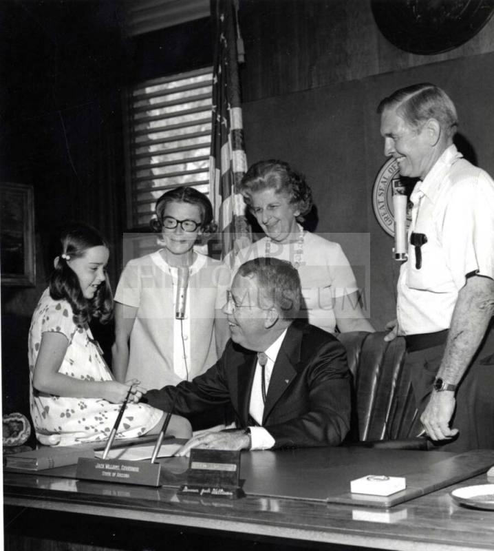 Minnie Raymond and Others inside of Governor Jack Williams Office