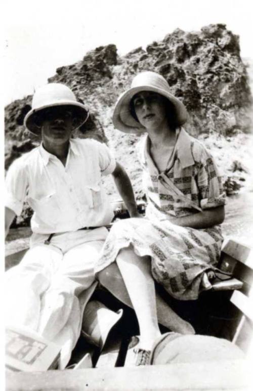 Frank and Minnie Raymond on a Boat
