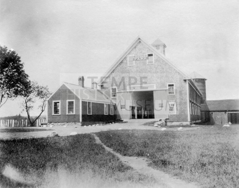 Wooden Barn - on album page "Ledyard Farms North Reading, Mass // Year 1909-1910"