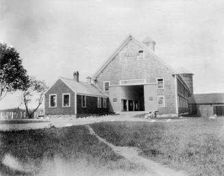 Wooden Barn - on album page "Ledyard Farms North Reading, Mass // Year 1909-1910"