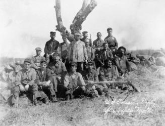 Group portrait possibly including D.Stanion. Written on photo is "U.S.Forestry Dept. //After Gypsy Moth"