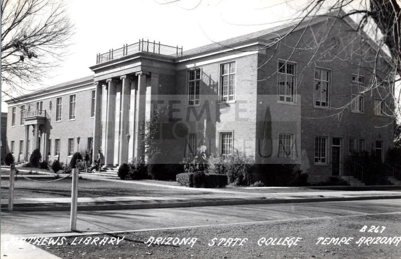 Postcard - Mathews Library, Arizona State College