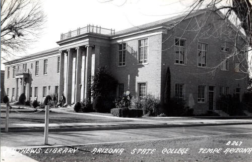 Postcard - Mathews Library, Arizona State College