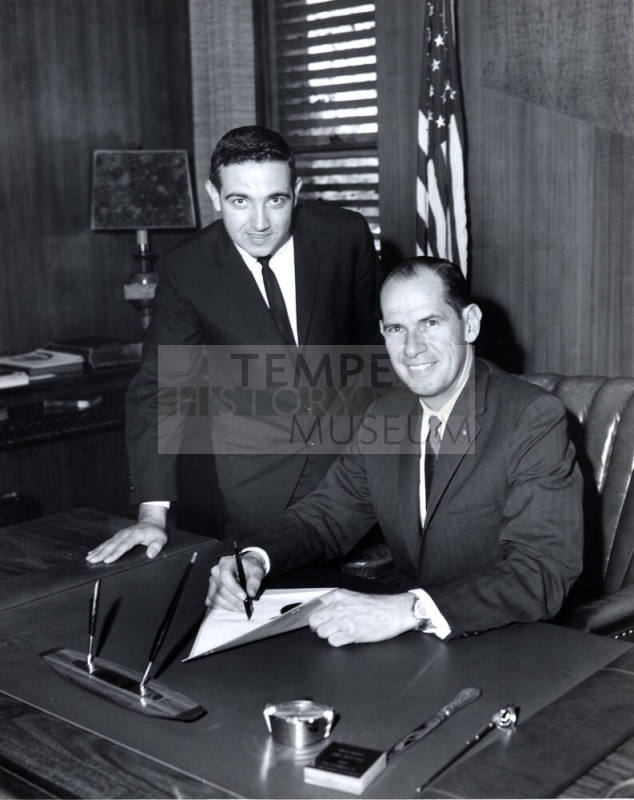 Photograph - Mayor Signing document(?)