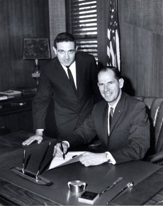 Photograph - Mayor Signing document(?)