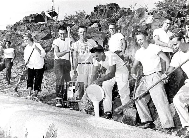 Photograph - Arizona State University Students White Washing "A"