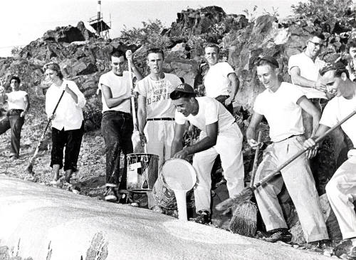 Photograph - Arizona State University Students White Washing "A"