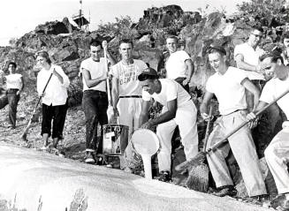 Photograph - Arizona State University Students White Washing "A"