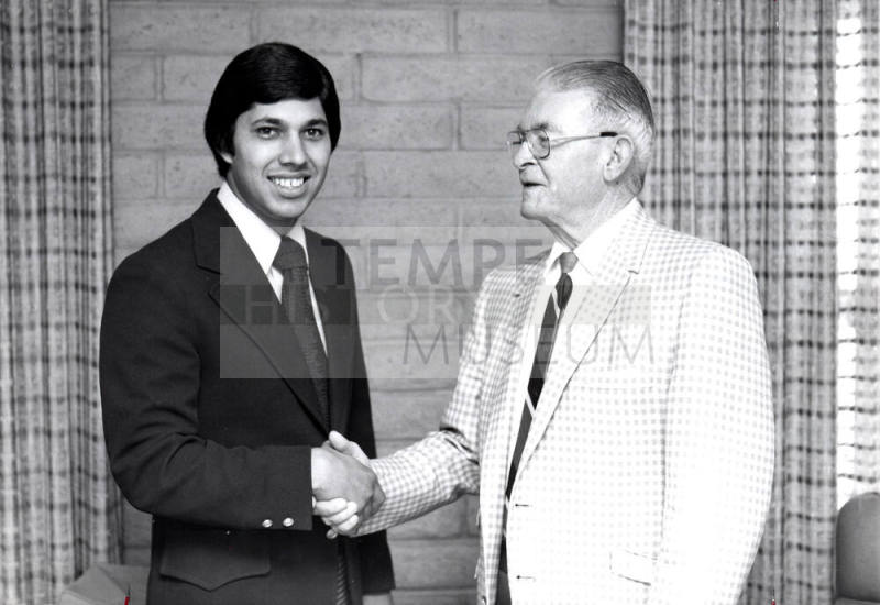 Photograph - Mario Esqinor and Bat Riggs (County Supervisor)