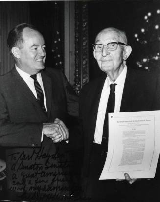 Photograph - Senator Carl Hayden & Vice President Hubert H. Humphrey