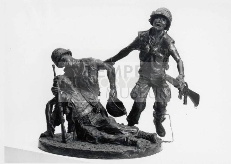 Photograph - Arizona Vietnam Veterans Memorial Sculpture by Jasper D'Ambrosis "Fallen Warrior"