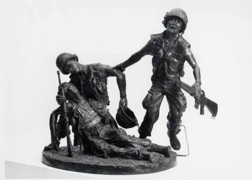 Photograph - Arizona Vietnam Veterans Memorial Sculpture by Jasper D'Ambrosis "Fallen Warrior"