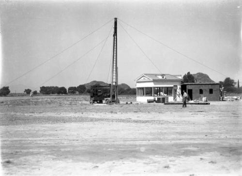 Negative Film - Tempe Airfield Radio Tower(?) with building