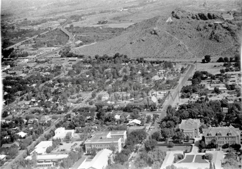 Negative Film - Aerial view of Tempe "A" Mountain looking north