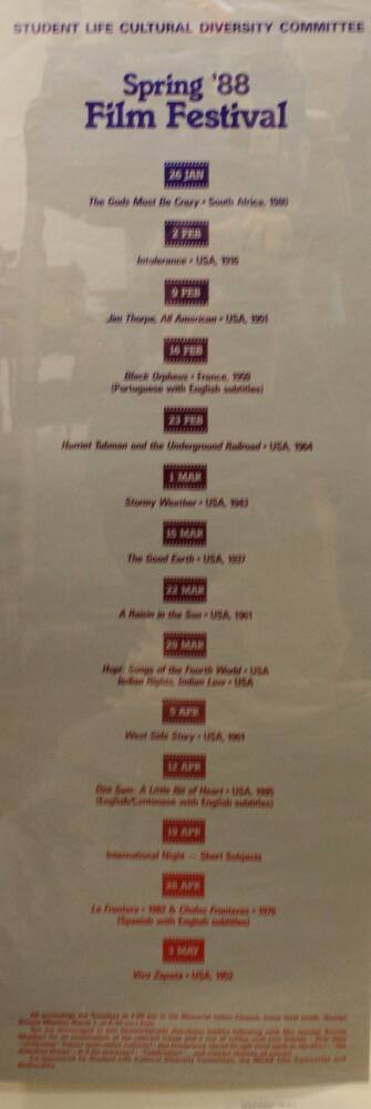 Poster- Spring '88 Film Festival- Arizona State University