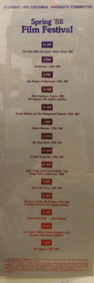 Poster- Spring '88 Film Festival- Arizona State University