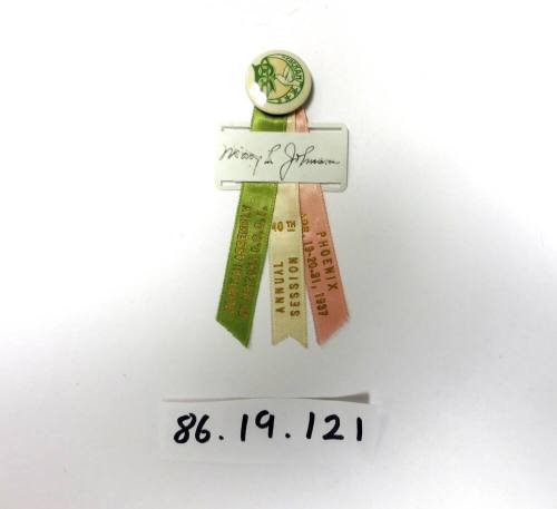 Rebekah pin and ribbons