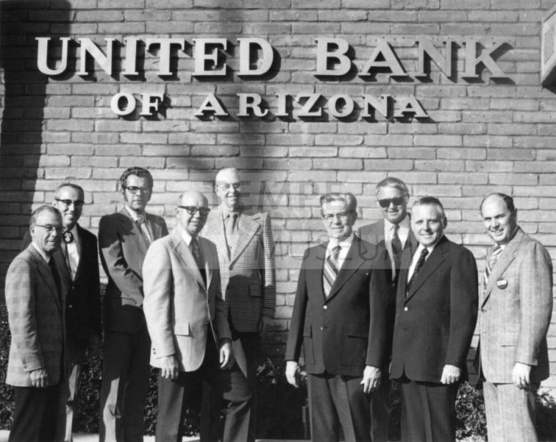 Participants at the renaming of Saguaro Bank to United Bank - Participants names in description