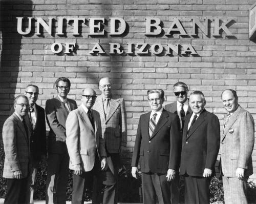 Participants at the renaming of Saguaro Bank to United Bank - Participants names in description