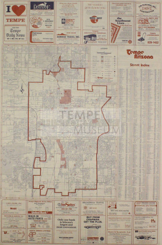Map- Tempe, Arizona, 1982