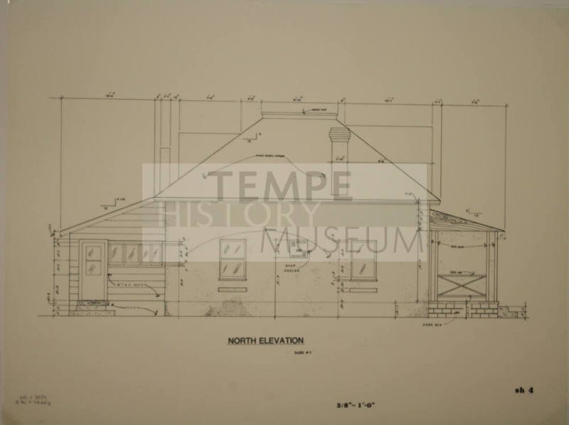 North Elevation - Methodist Parsonage, 519 S Maple Avenue, Tempe, Arizona