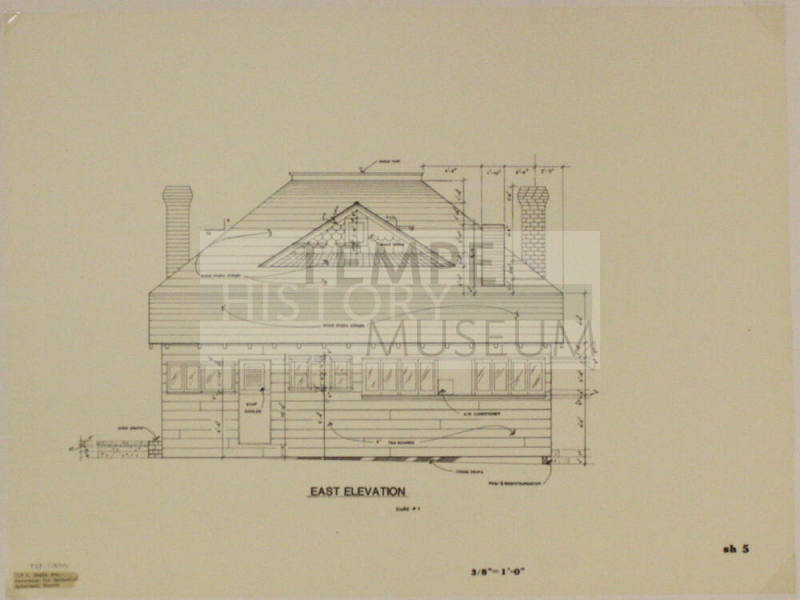 East Elevation - Methodist Episcopal Parsonage, 519 S Maple Avenue, Tempe, Arizona