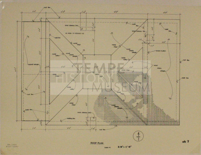Roof Plan - Methodist Episcopal Parsonage, 519 S Maple Avenue, Tempe, Arizona