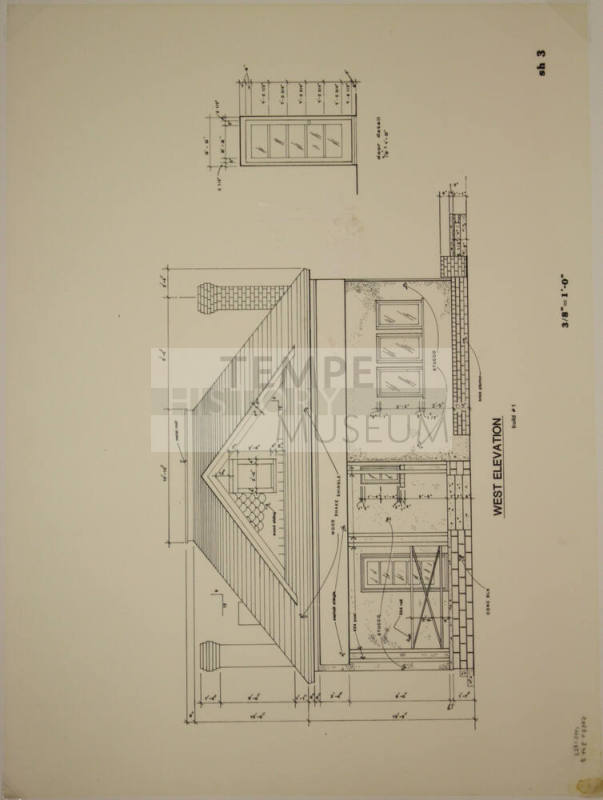 West Elevation - Methodist Parsonage, 519 S Maple Avenue, Tempe, Arizona