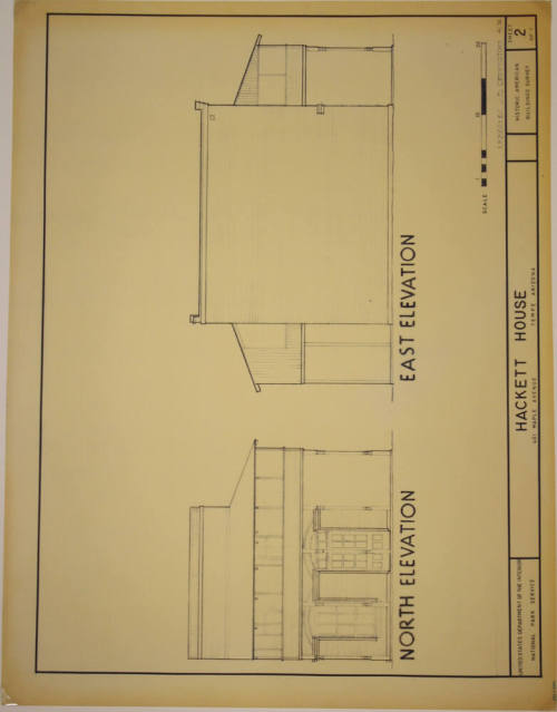 East and North Elevations - Hackett House