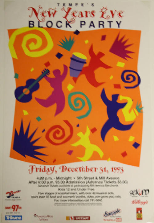 Poster - Tempe's New Years Eve Block Party - 1993