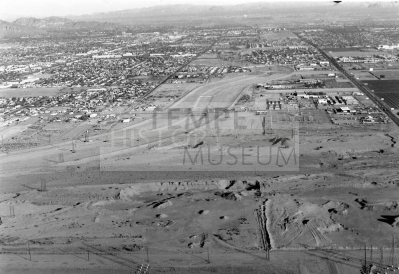 Aerial of Salt River and north Tempe