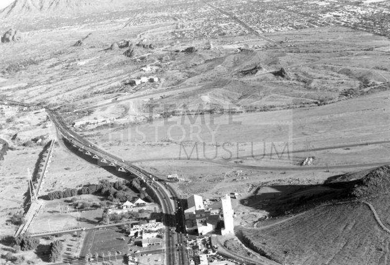 Aerial of Hayden Mill, Mill Avenue and Ash Avenue Bridges