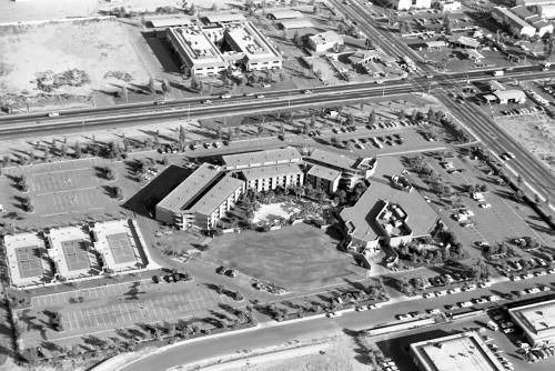 Aerial of Fiesta Inn, Broadway and Priest