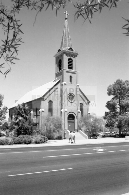 Saint Mary's Catholic Church on north side of University Drive in Tempe, Arizona