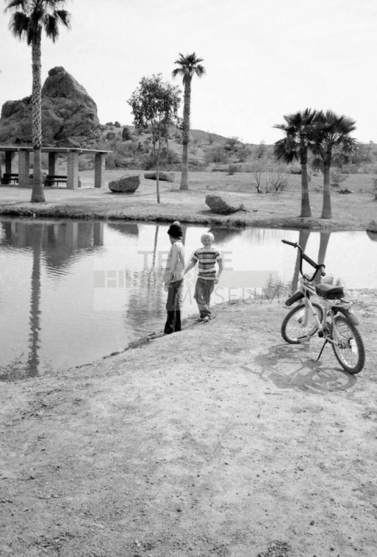 Kids and bicycle at Papago Park