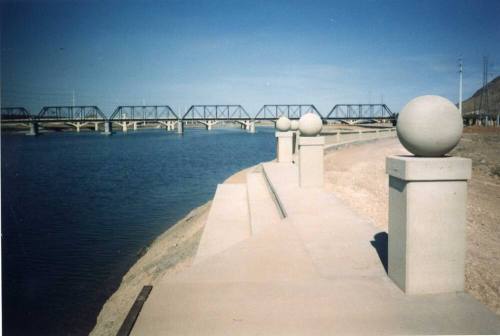 Tempe Town Lake 1999 by Concrete Ball Pillars