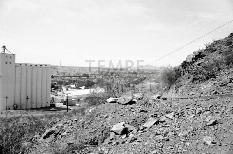 Looking west from Tempe Butte, with Hayden Mill in left of photo, Tempe, Arizona