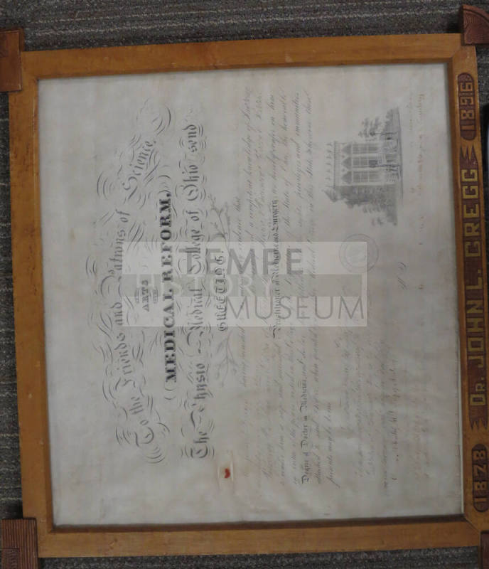 Certificate- Medical- John L. Gregg