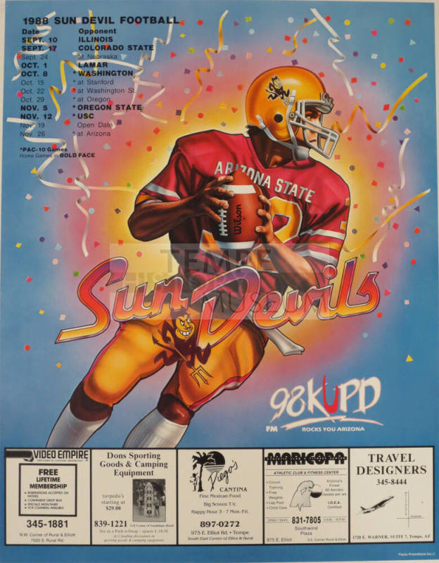 Poster- Sun Devil Football, 1988
