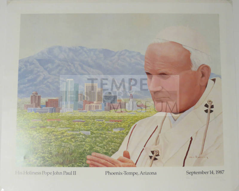 Poster-Pope John Paul 2 in Phoenix-Tempe