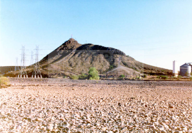 Tempe Butte from the dry bed of the Salt River